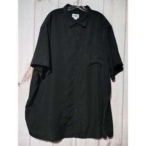 HB Shirt Men's 3xl Tall Button Front Short Sleeve‎ Black